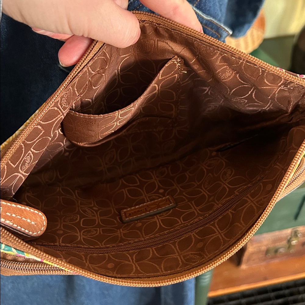 Fossil Spring Multicolor Patchwork Floral Crossbo… - image 6